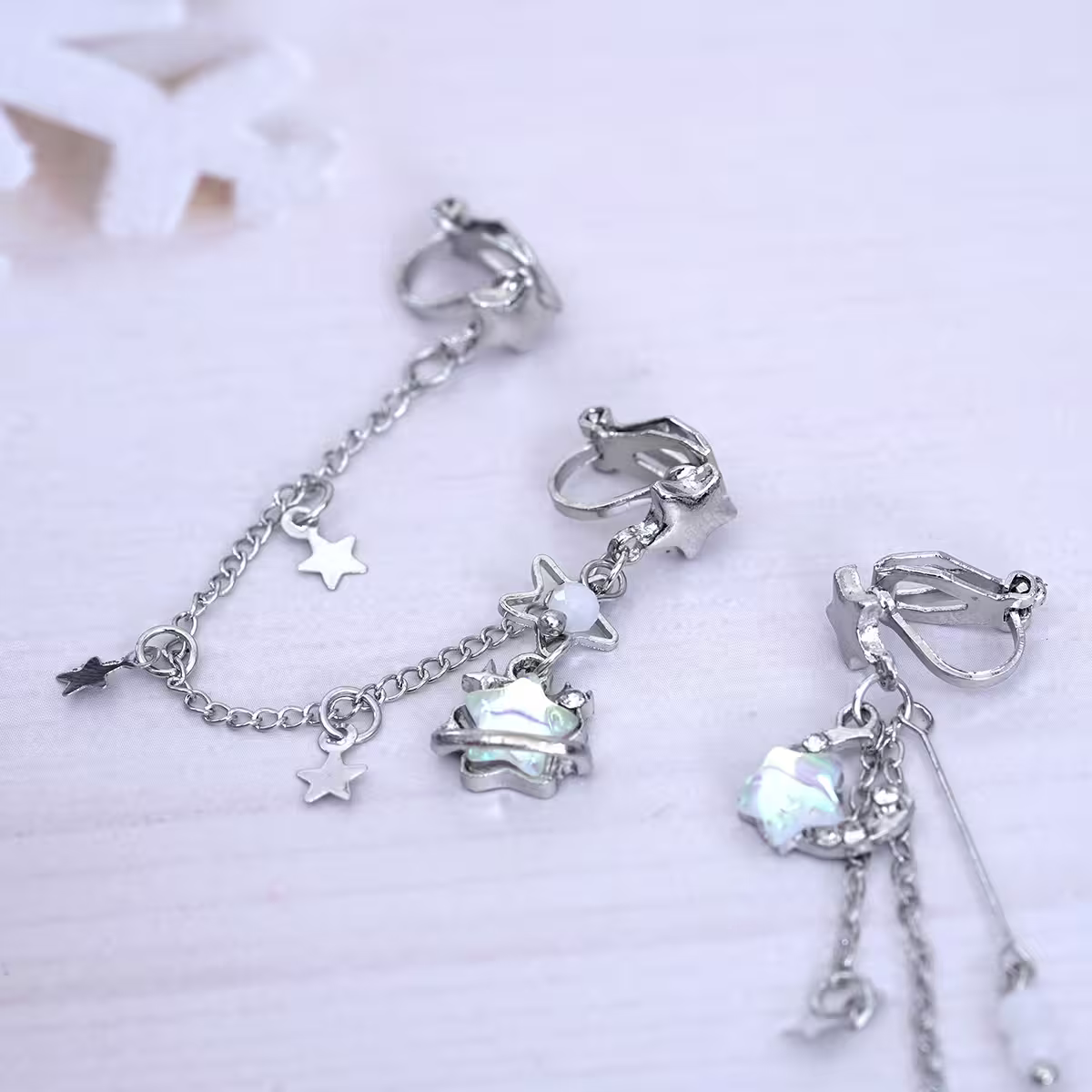 流星趕月×耳骨三角耳夾-第4張