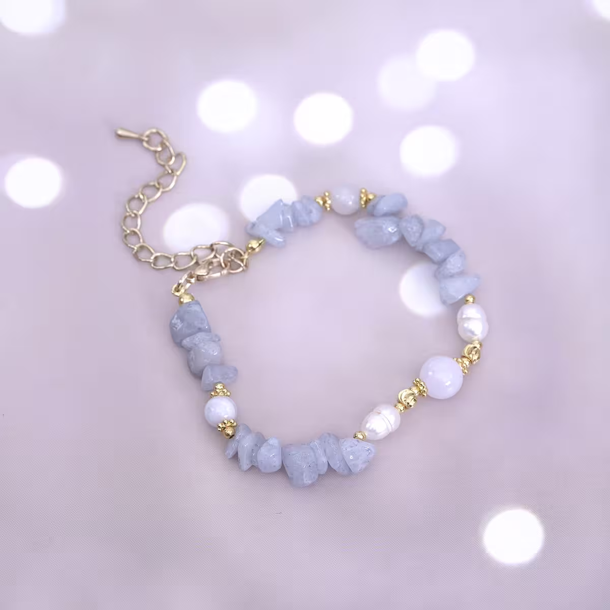 清新海藍寶珍珠×手鍊-第1張