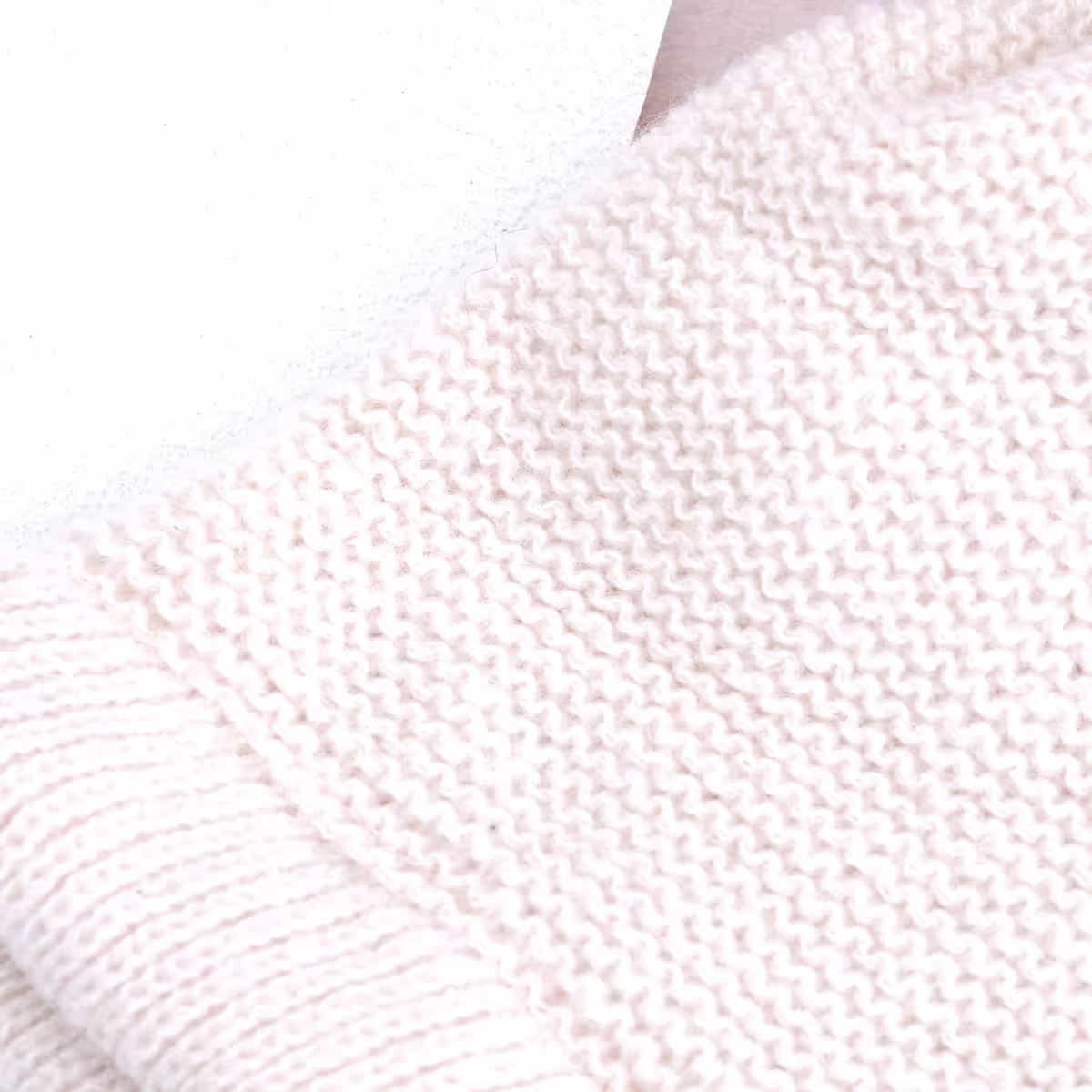 素色毛線綁帶×毛帽×米白-第4張