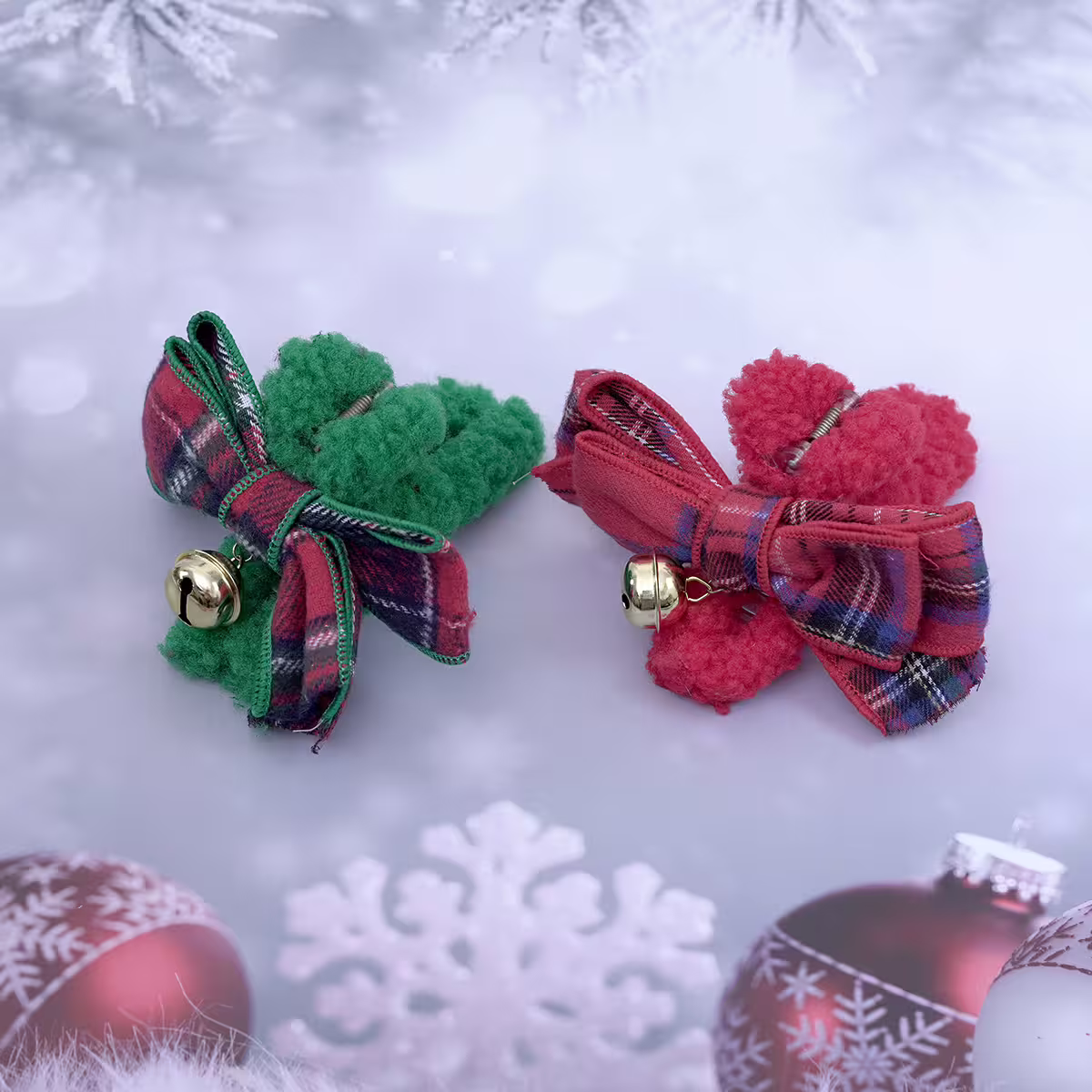 紅綠格紋鈴鐺×鯊魚夾×共二色-第2張