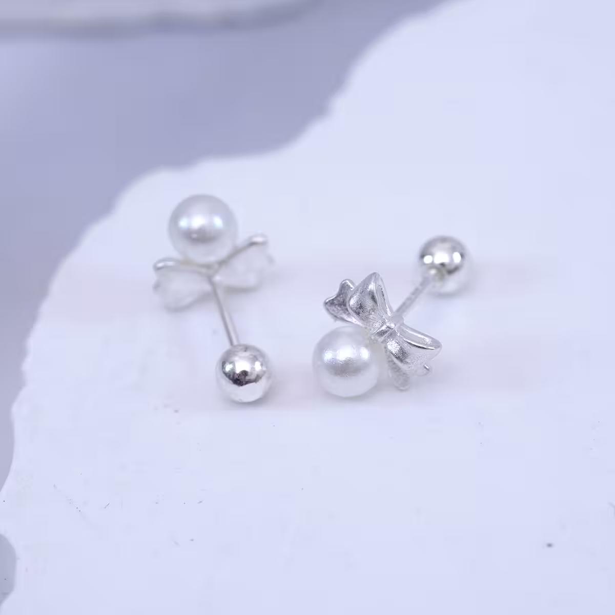 925銀針×蝴蝶結珍珠×轉珠耳環-第5張