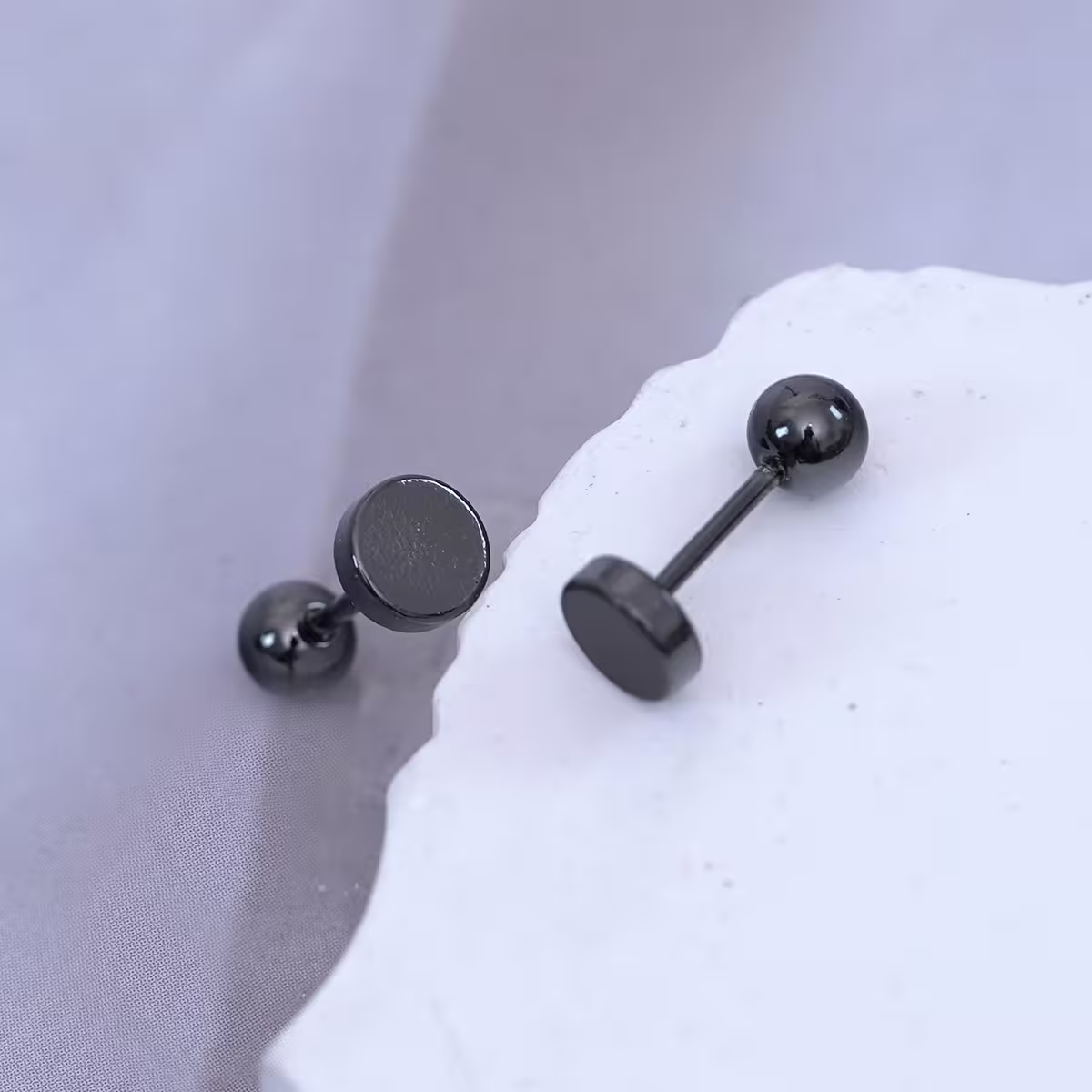 黑色圓形×轉珠耳環-第4張