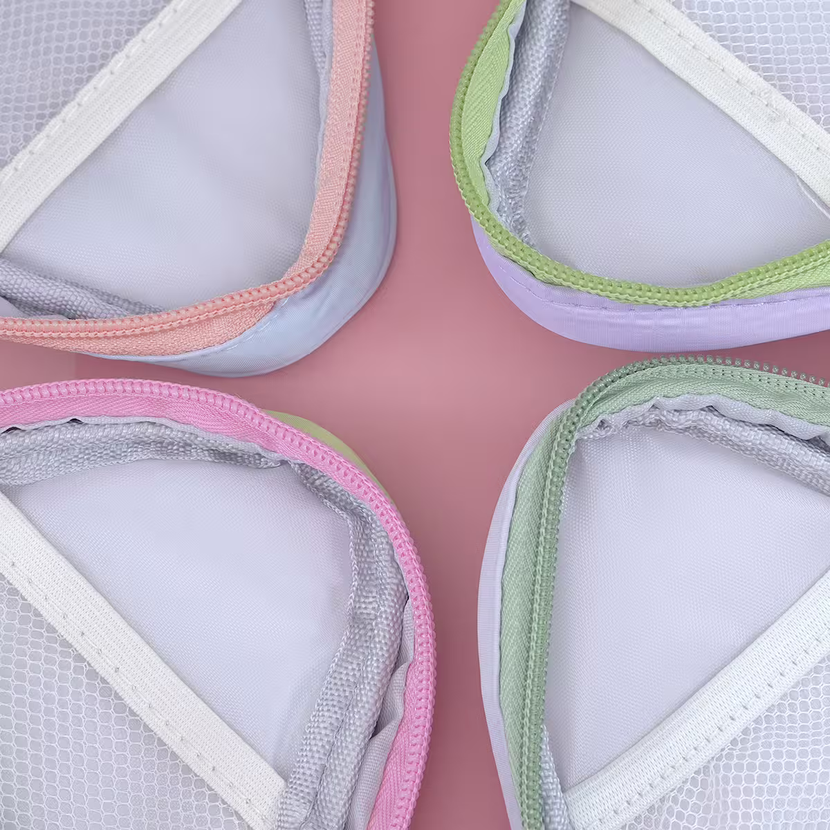 撞色倒三角手提×化妝收納包×灰色-第4張