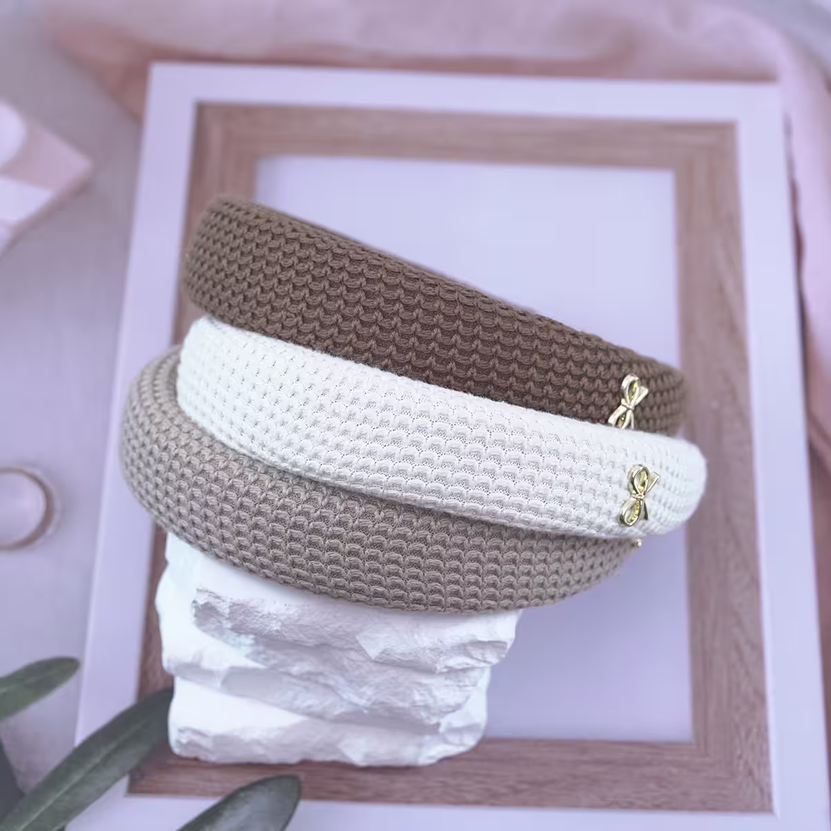 暖色羅紋蝴蝶結&times;髮箍-第3張