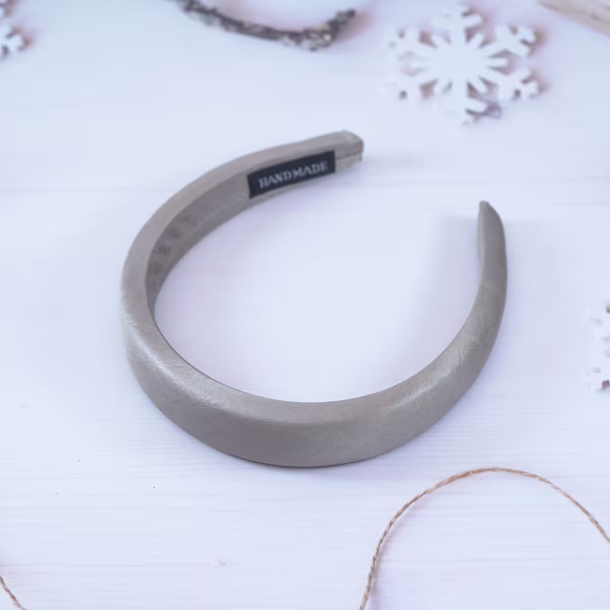 皺褶單色皮革×髮箍×共二色-第2張