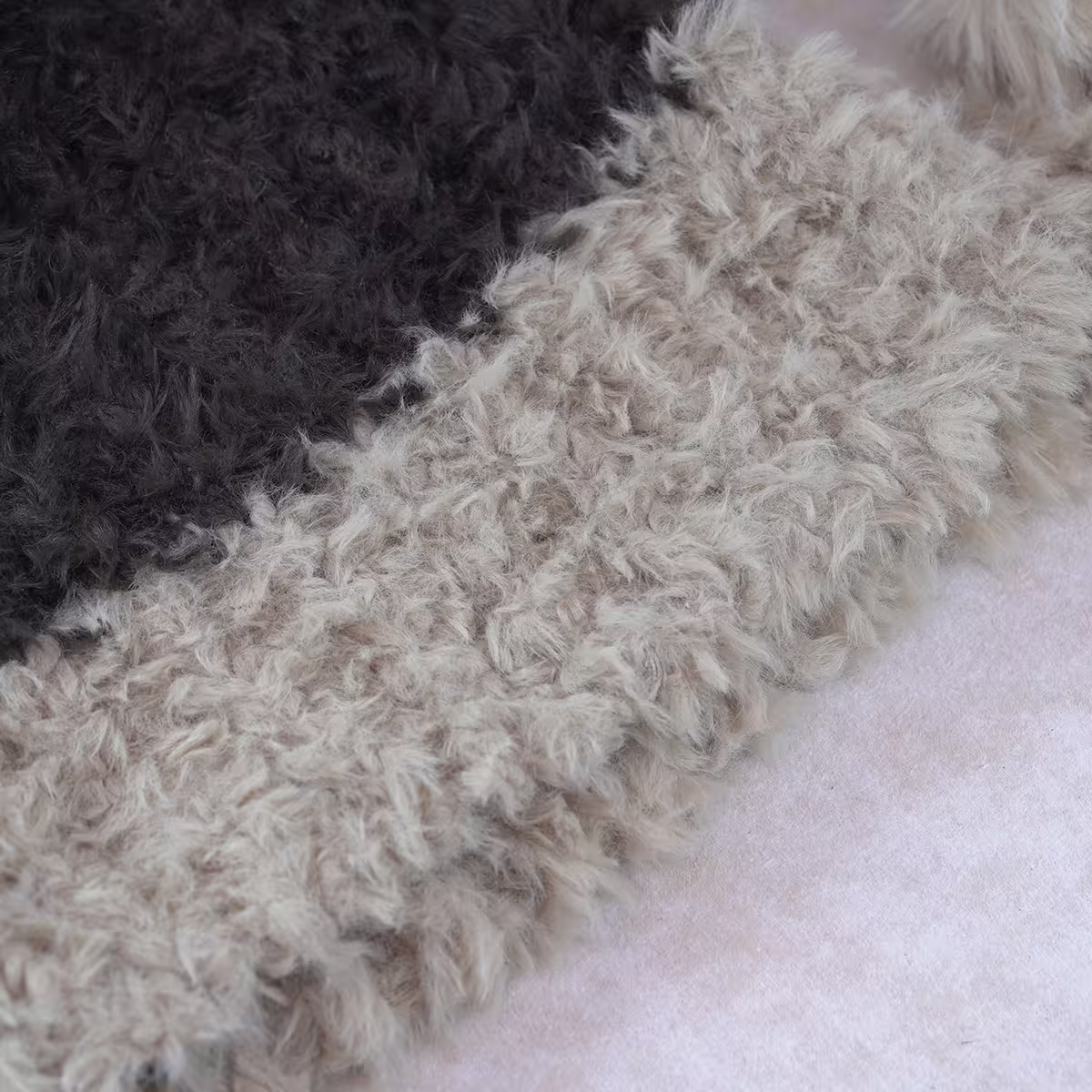 毛球拼色仿貂毛×毛帽×棕咖-第4張