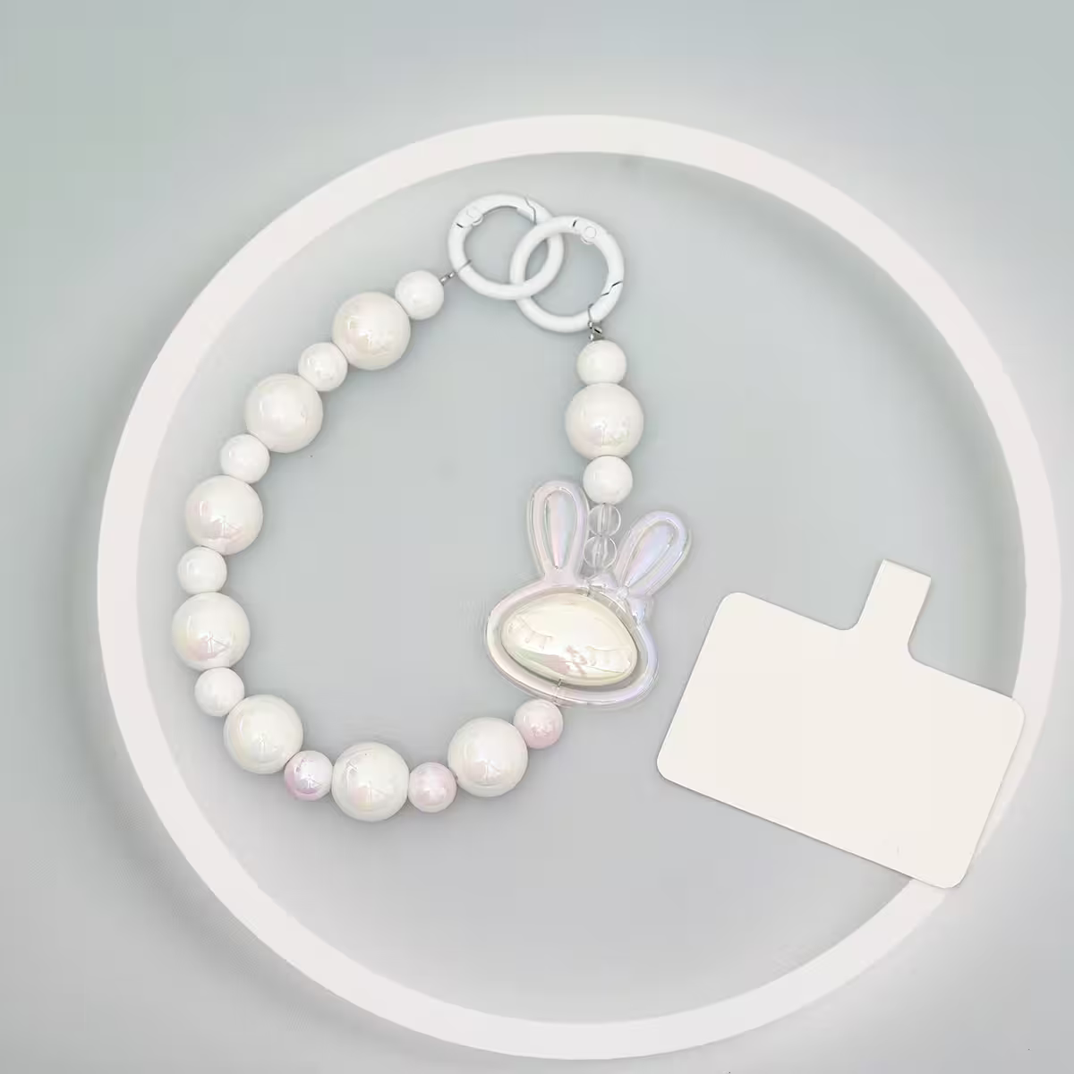 旋轉兔兔&times;手機腕帶掛繩&times;白色-第3張