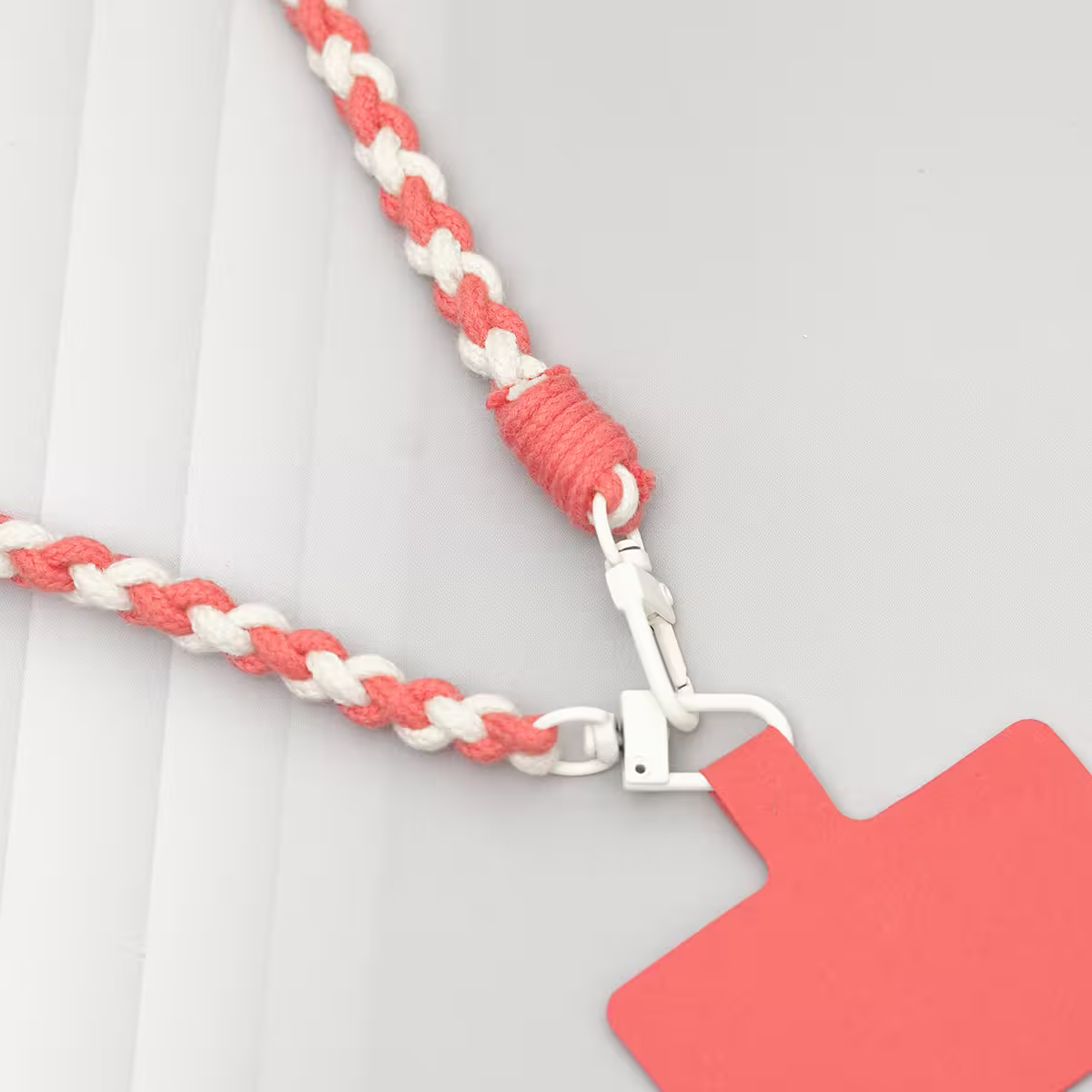 細繩雙色小麻花&times;手機斜背雙勾掛繩&times;橘+米-第3張