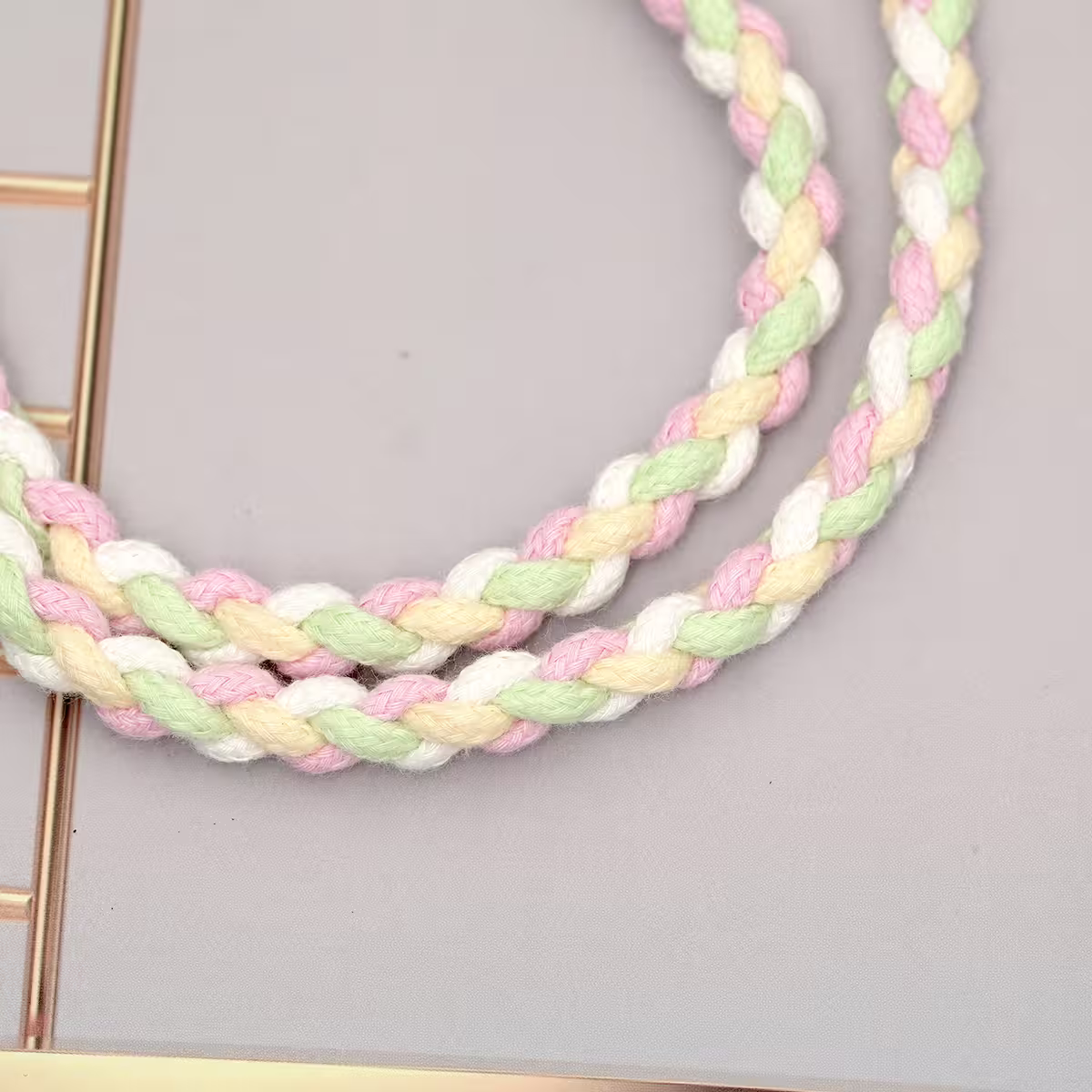 細繩四色小麻花&times;手機斜背雙勾掛繩&times;綠+黃+粉+白-第5張