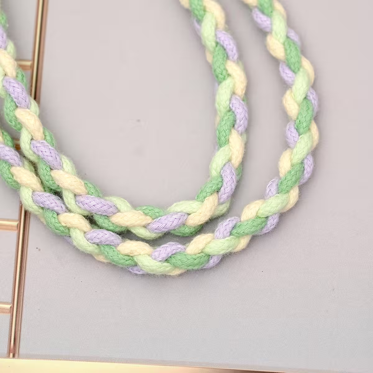 細繩四色小麻花&times;手機斜背雙勾掛繩&times;深綠+淺綠+紫+黃-第5張