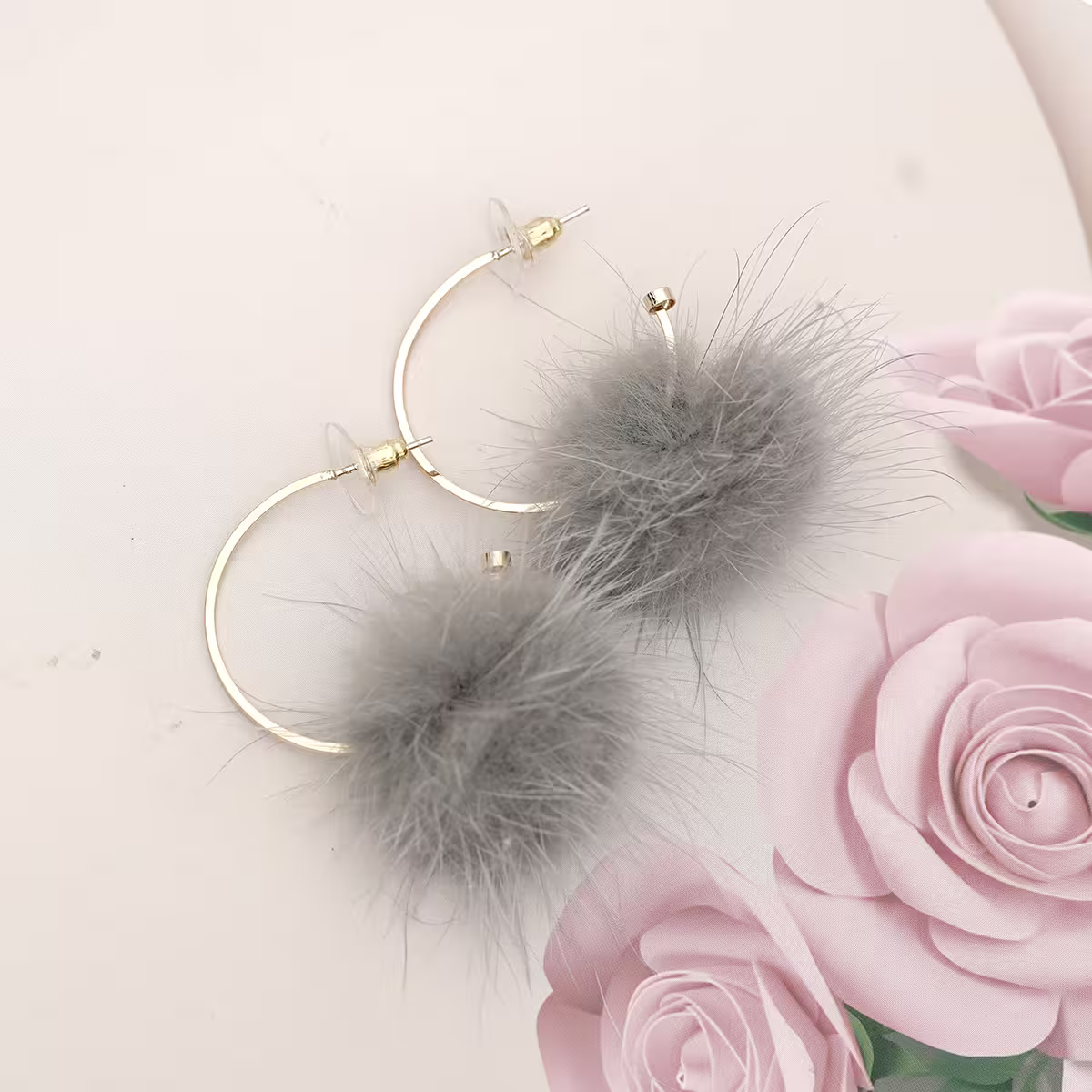 C字水貂毛&times;吊墜耳環&times;共四色-第4張