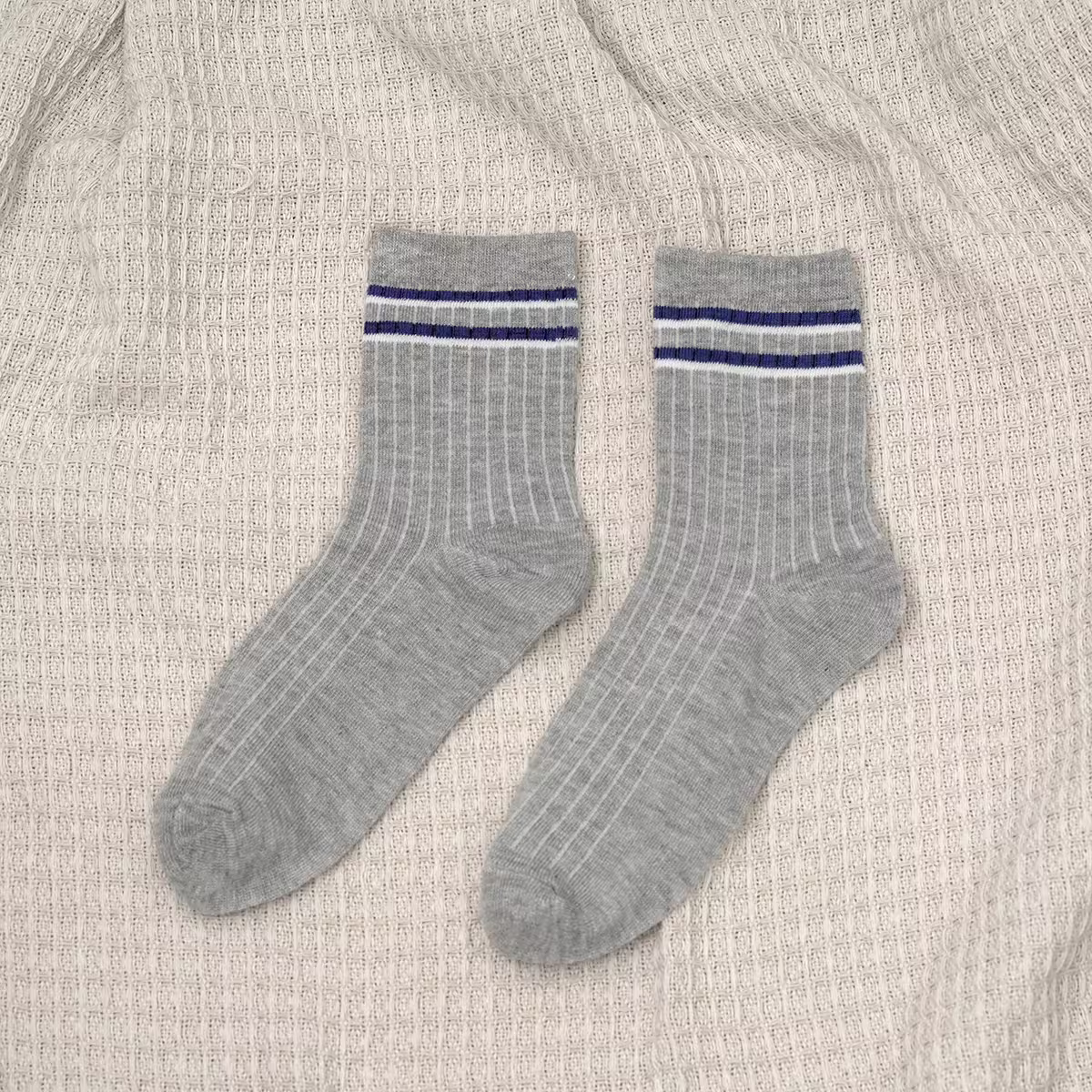 藍灰少女心&times;中筒襪&times;四雙套件襪子組-第4張