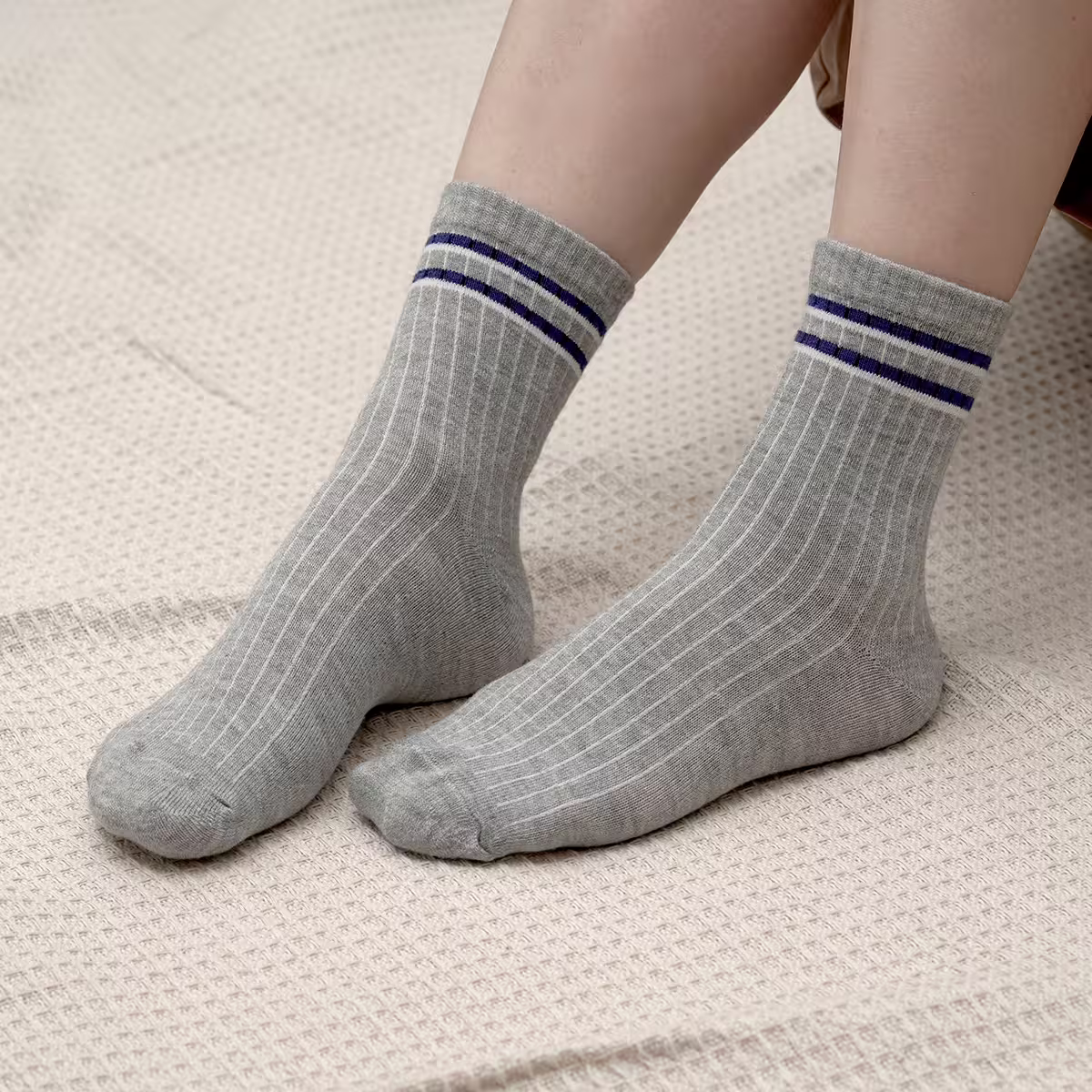 藍灰少女心&times;中筒襪&times;四雙套件襪子組-第6張