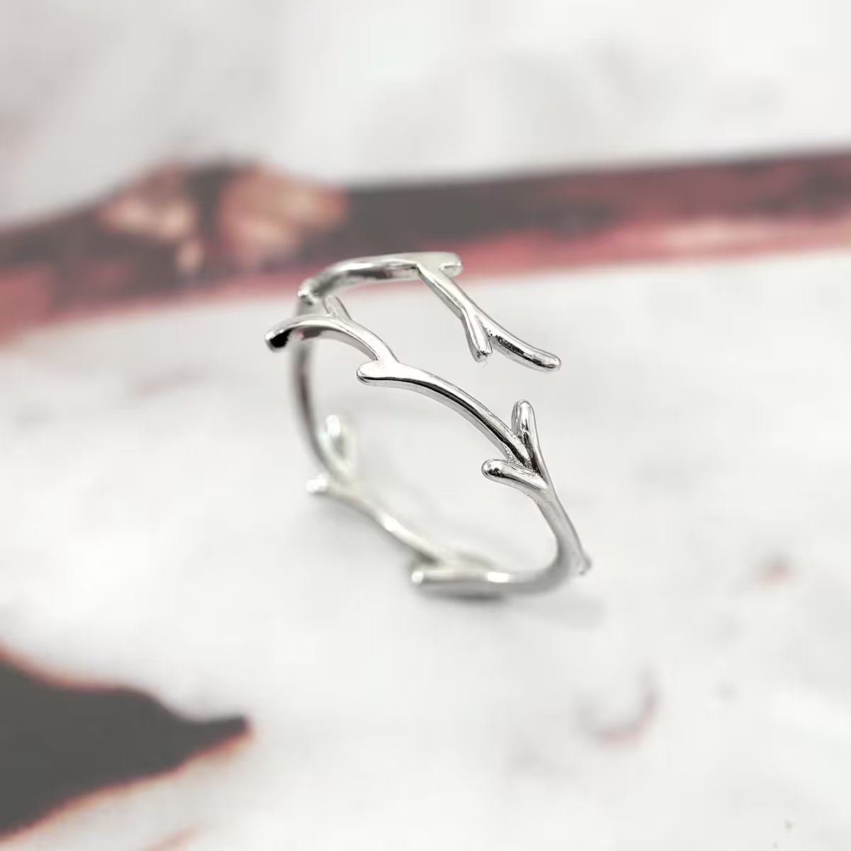 925銀飾&times;樹椏枝條&times;開口戒指-第1張