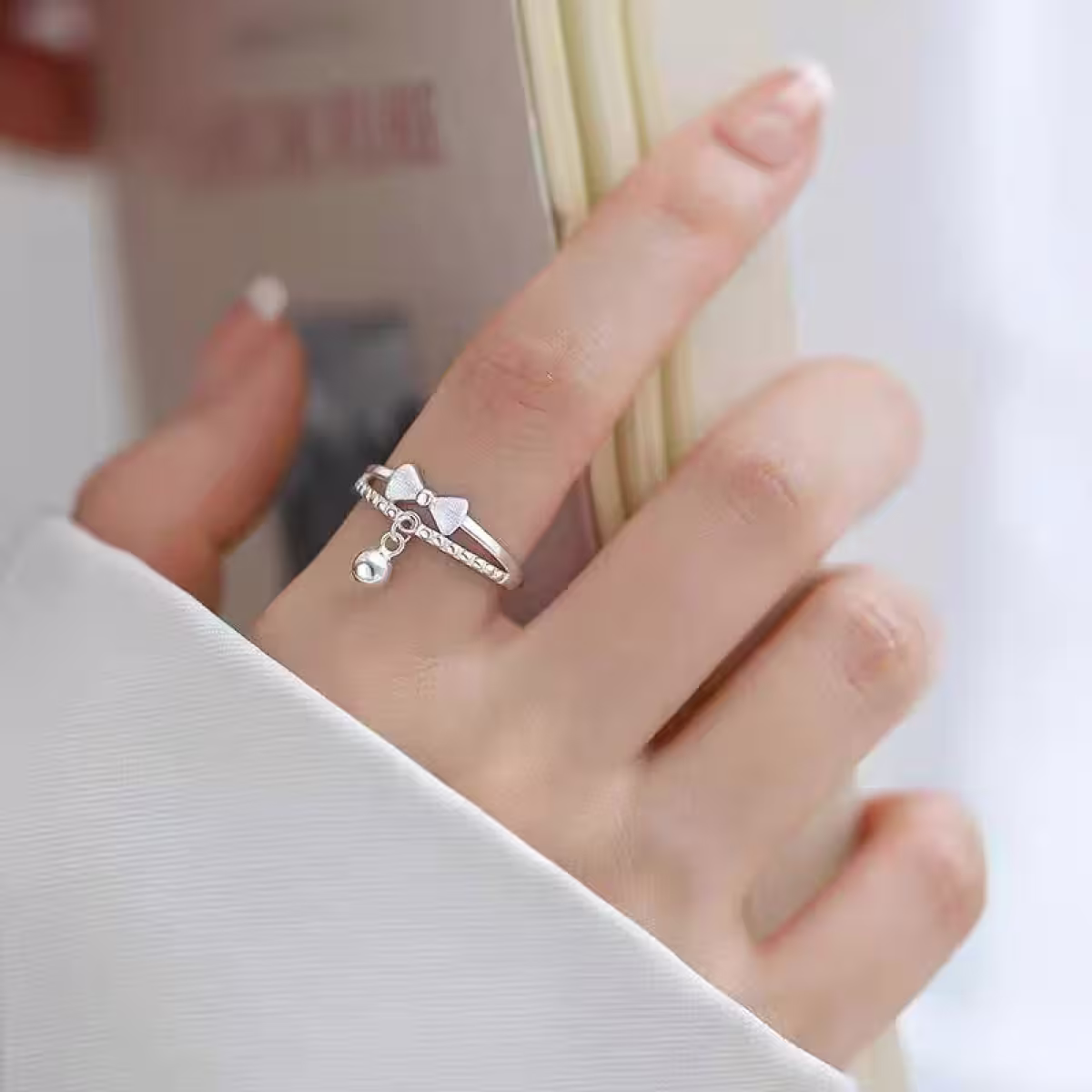 925銀飾&times;鈴動蝴蝶結&times;開口戒指-第5張