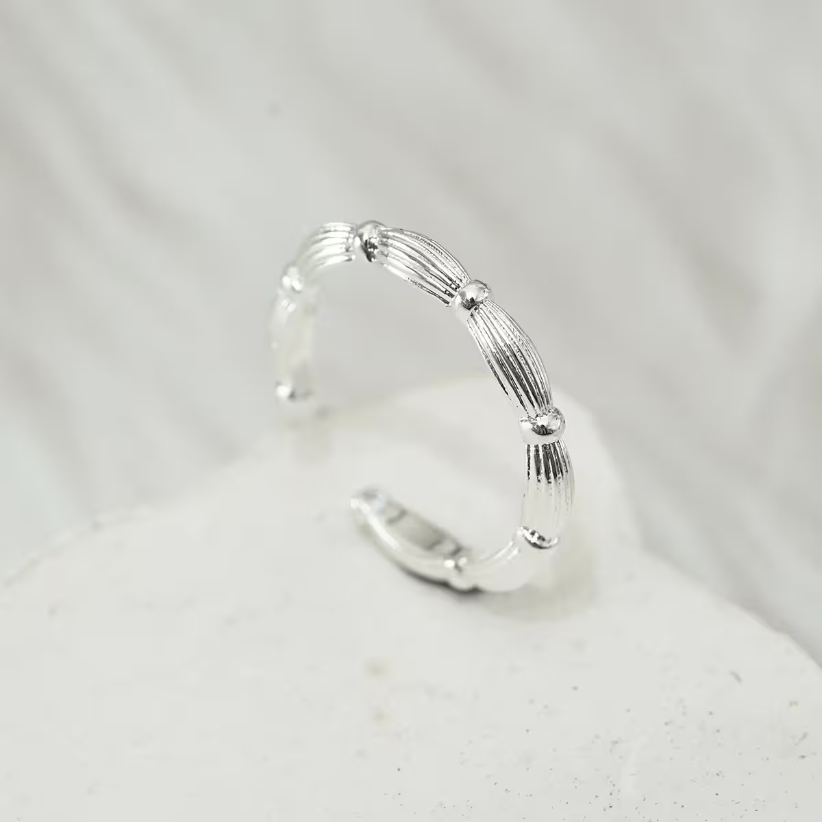 925銀飾&times;希臘風織紋&times;開口戒指-第2張