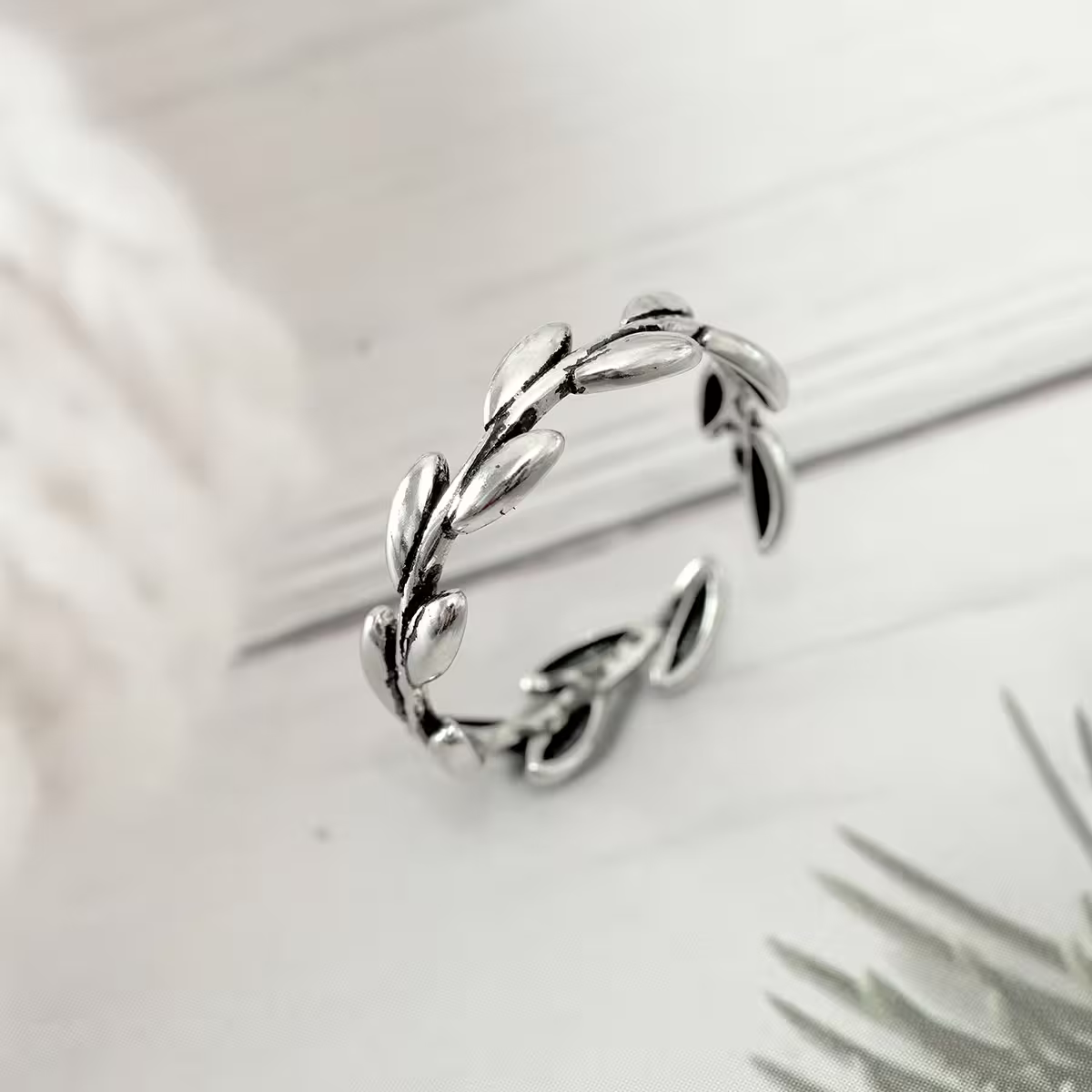 925銀飾&times;拾起橄欖枝&times;開口戒指-第3張