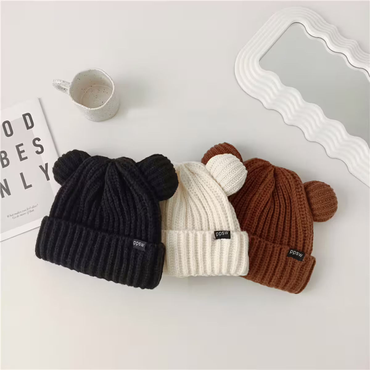 毛線小熊耳朵&times;毛帽&times;棕咖-第5張