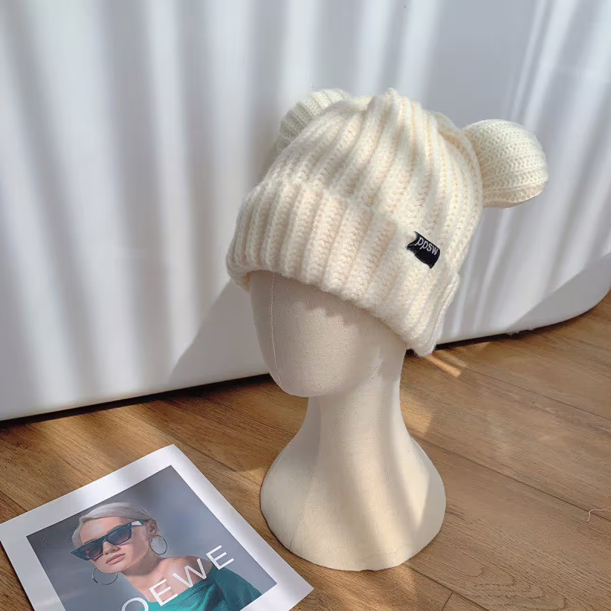 毛線小熊耳朵&times;毛帽&times;白色-第4張