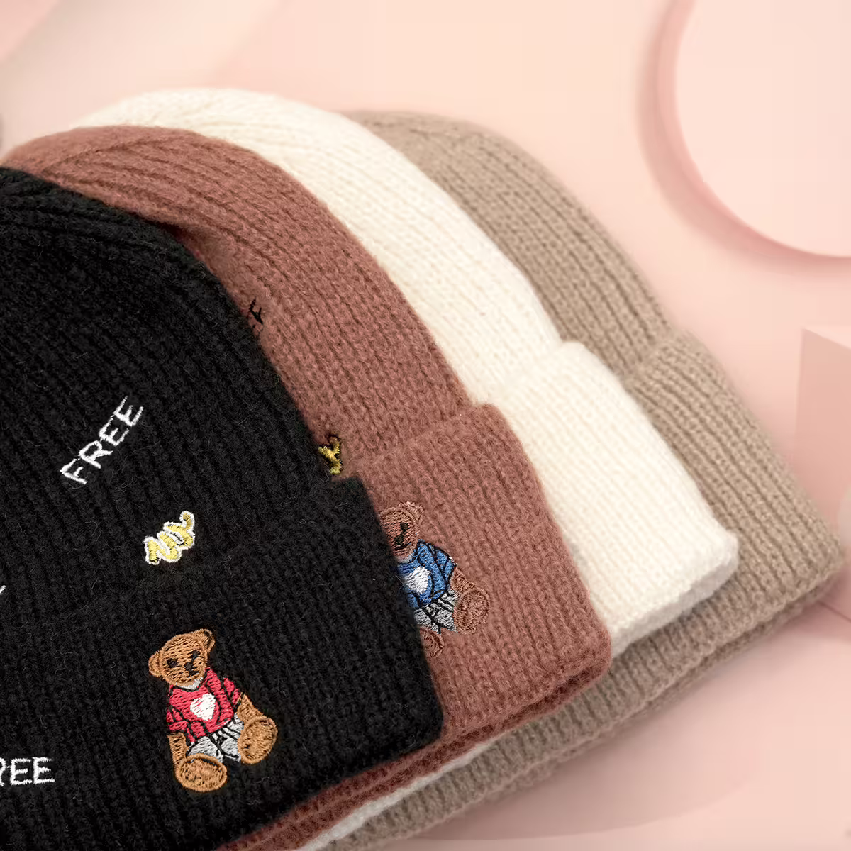 韓風刺鏽塗鴉&times;毛帽&times;白色-第6張