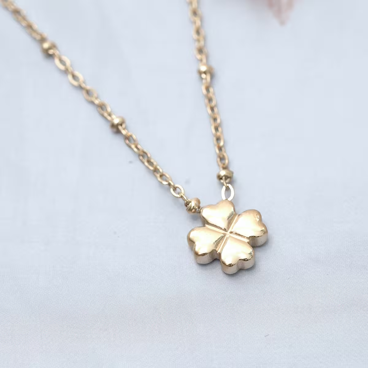 316鋼飾&times;圓潤四葉草&times;項鍊&times;金色-第1張