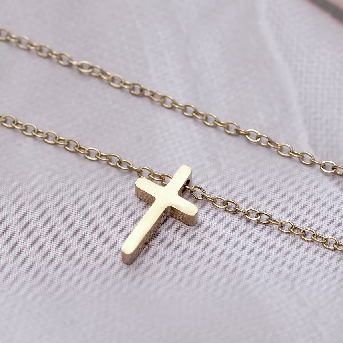 316鋼飾&times;十字架&times;項鍊&times;金色-第4張