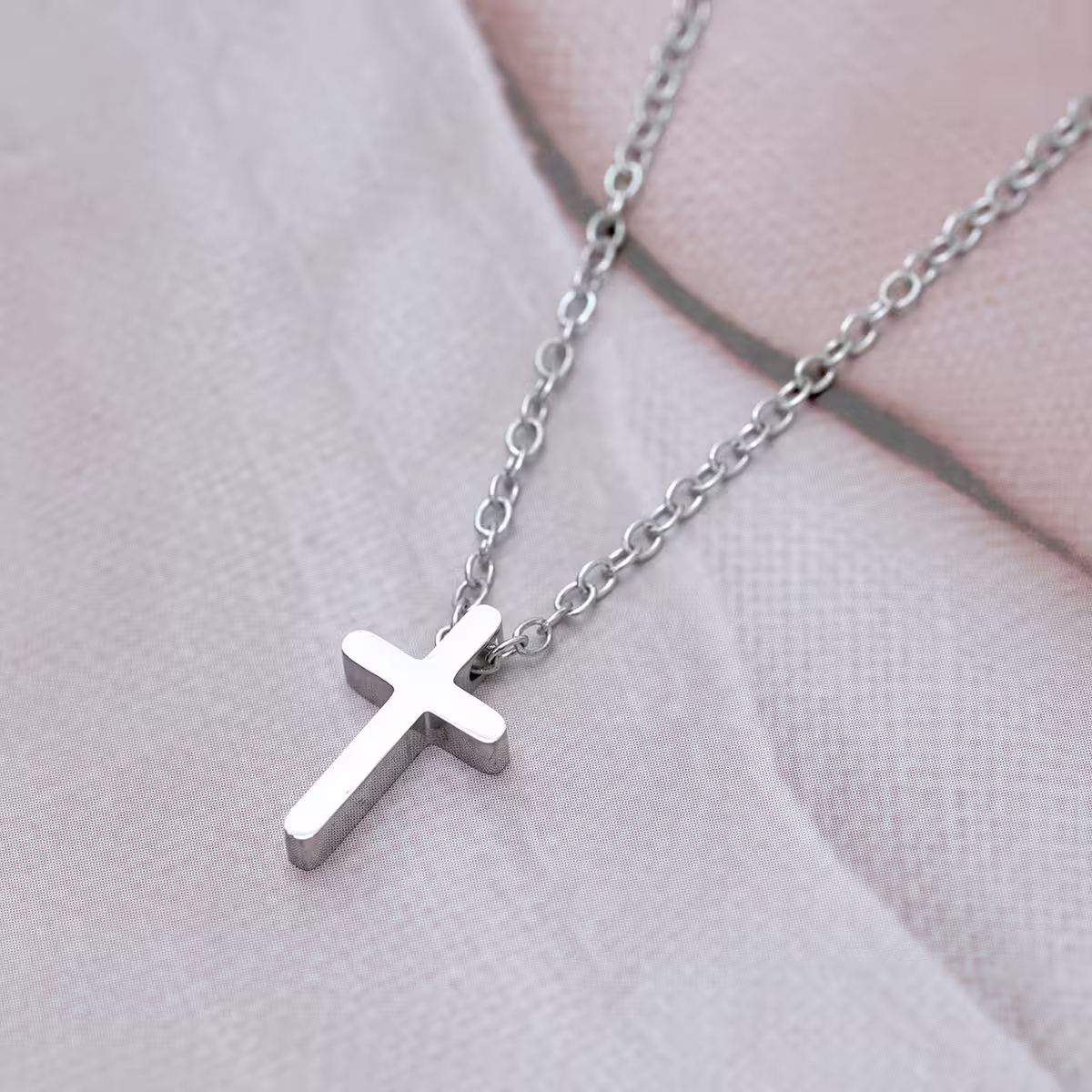 316鋼飾&times;十字架&times;項鍊&times;銀色-第3張
