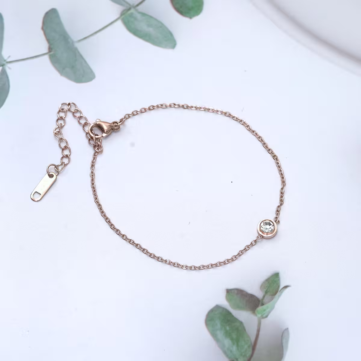 316鋼飾&times;小單鑽&times;手鍊&times;玫瑰金-第1張