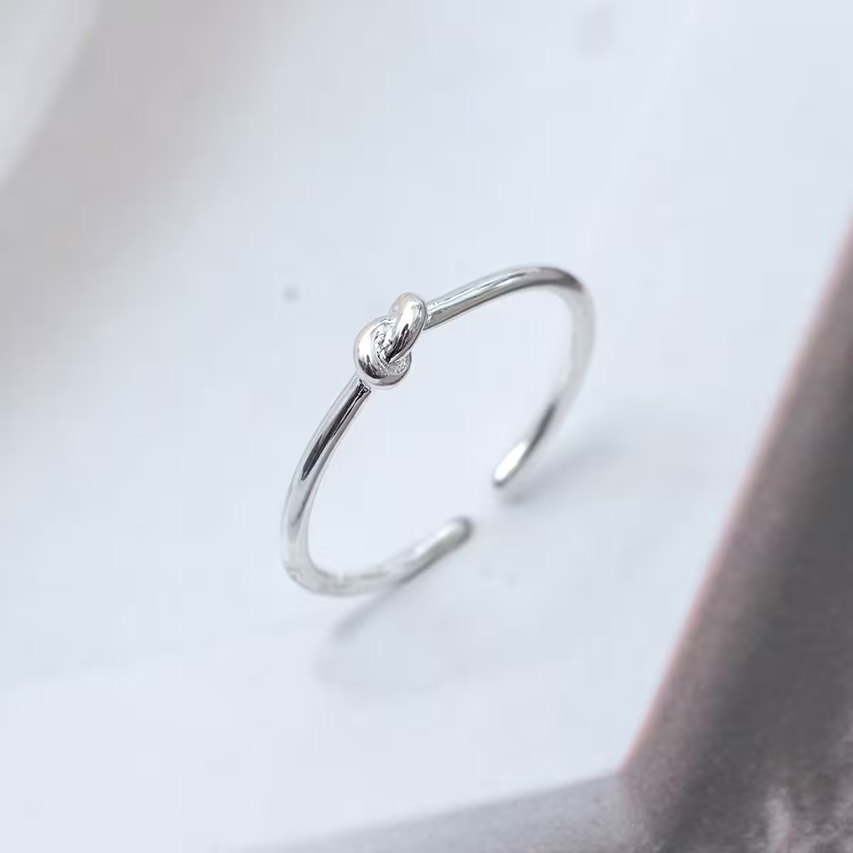 925銀飾&times;打結線條&times;開口戒指-第1張