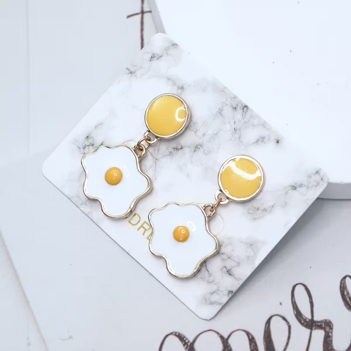 可愛荷包蛋&times;吊墜耳環-第1張