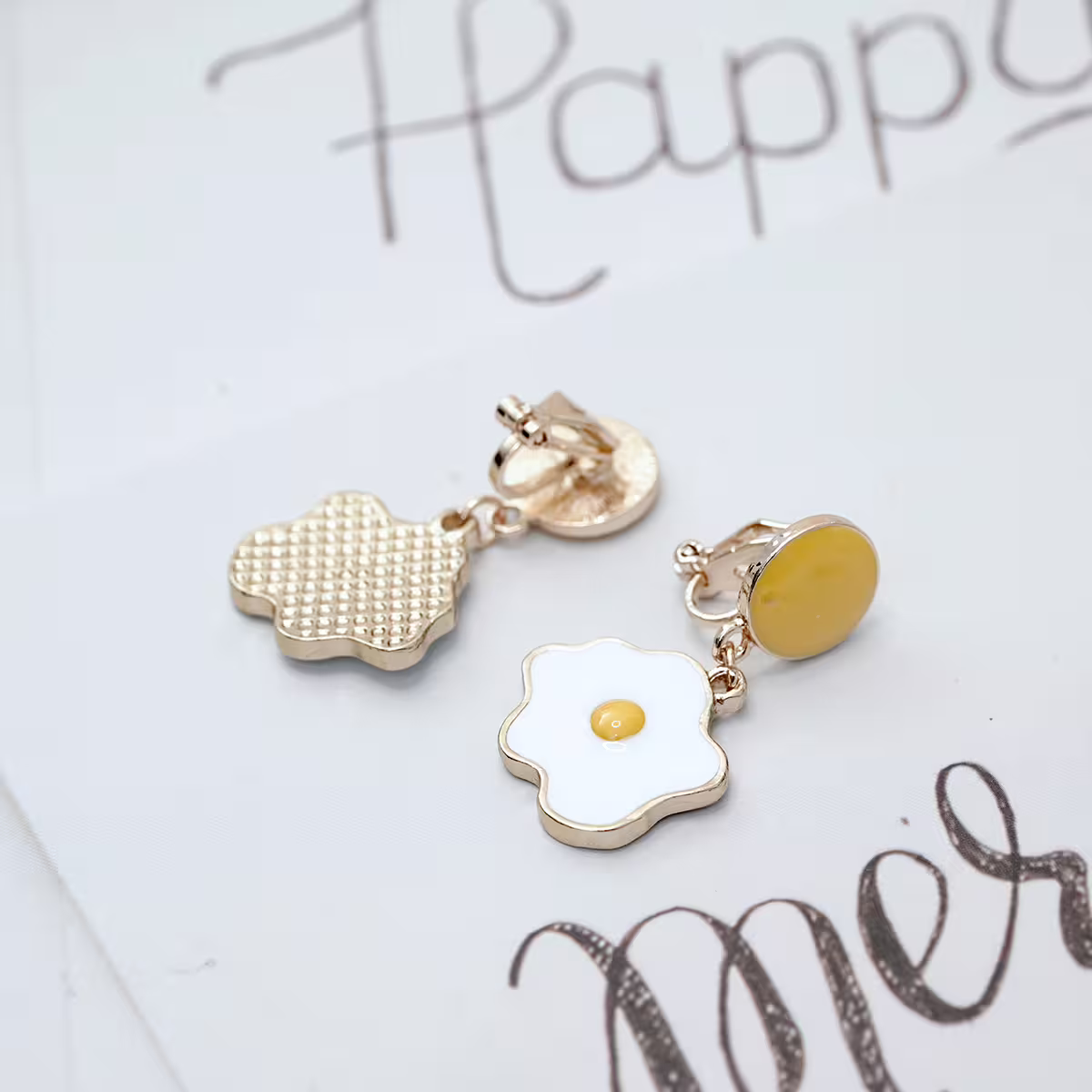 可愛荷包蛋&times;三角耳夾-第3張