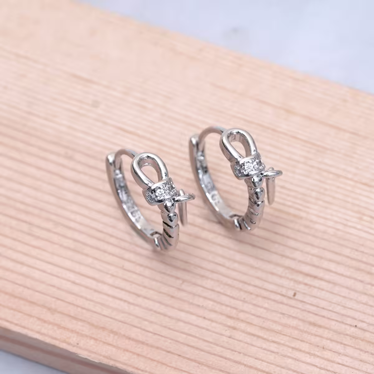 925銀針&times;繩結垂吊小銀牌&times;耳扣-第3張