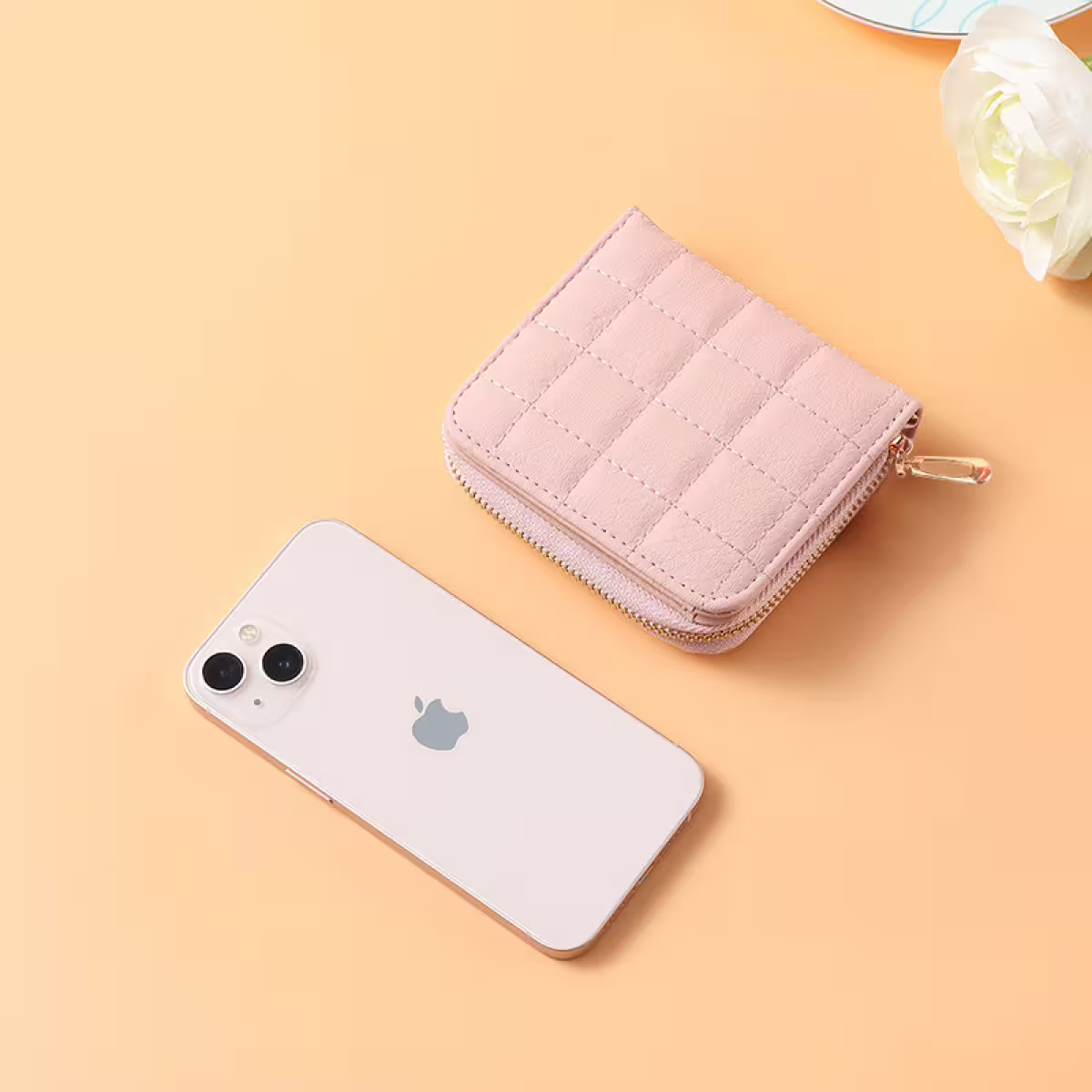 時尚格紋&times;對折短夾&times;拉鍊零錢包&times;綠色-第3張