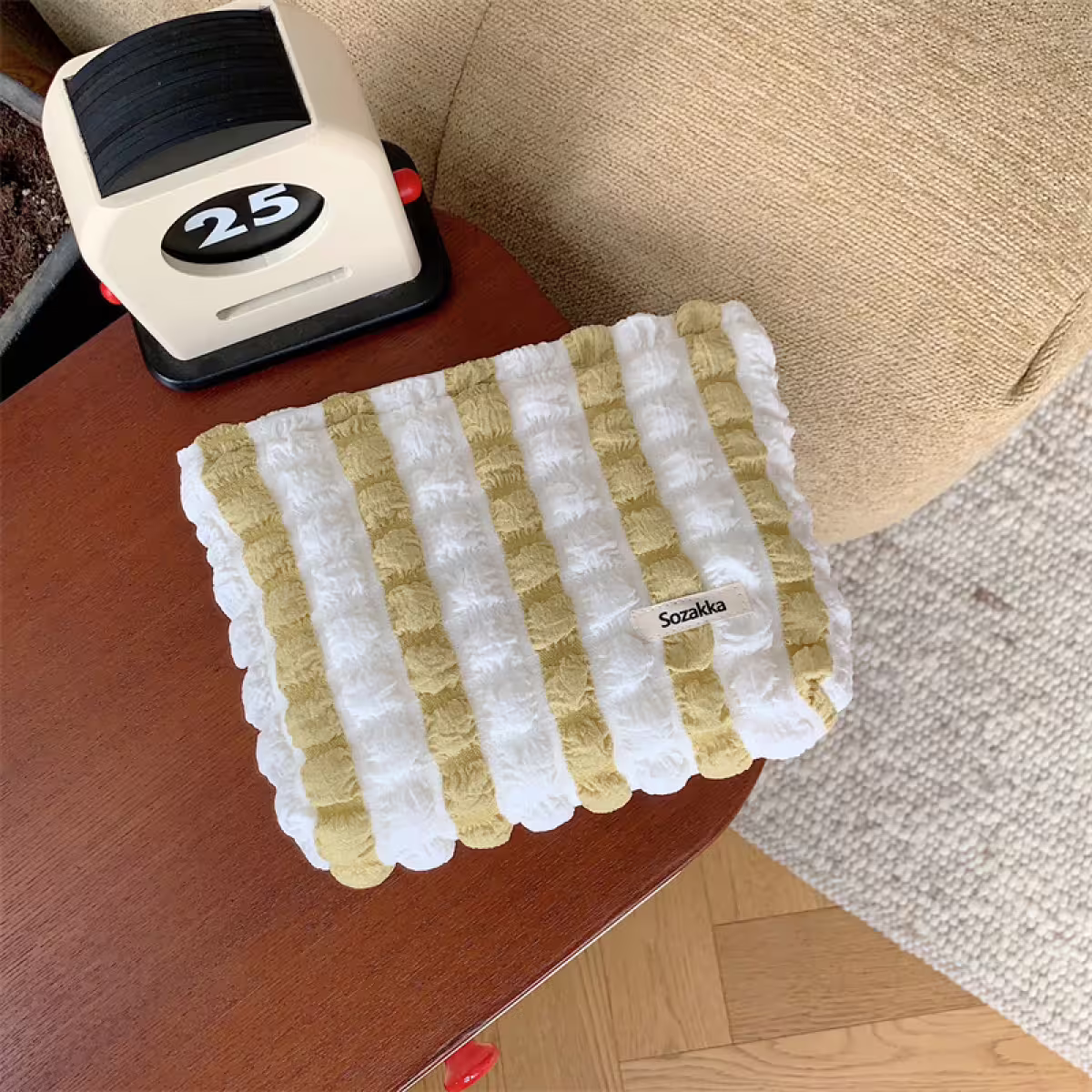 泡芙雲朵包&times;化妝包&times;黃條紋-第1張