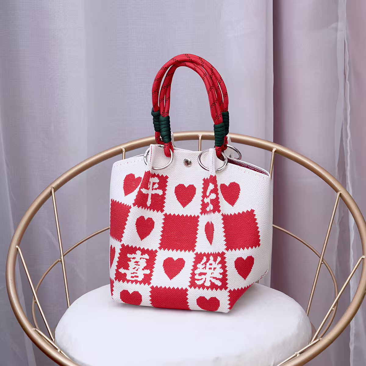 平安喜樂&times;針織手提袋-第1張