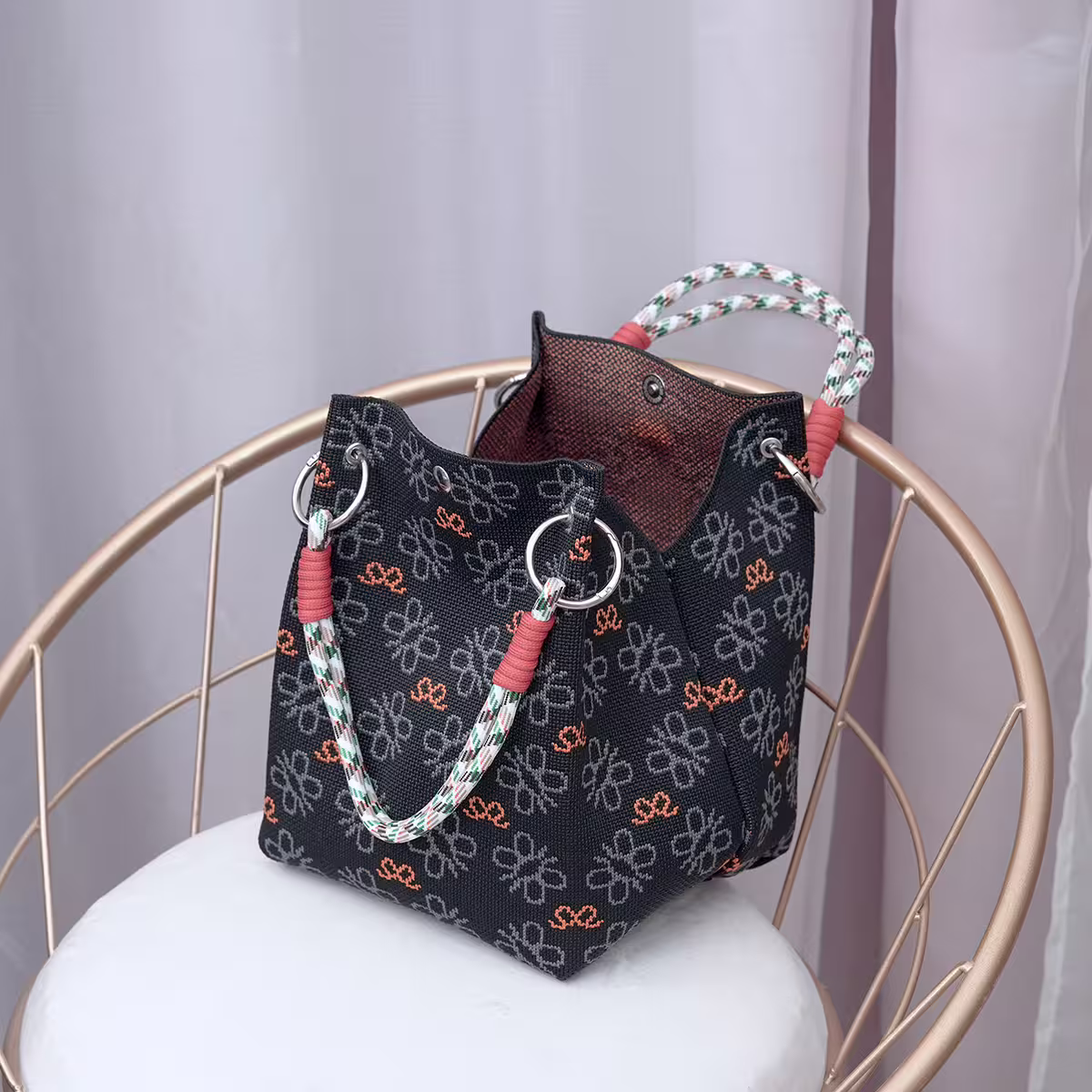 黑色蝶影&times;針織手提袋-第3張