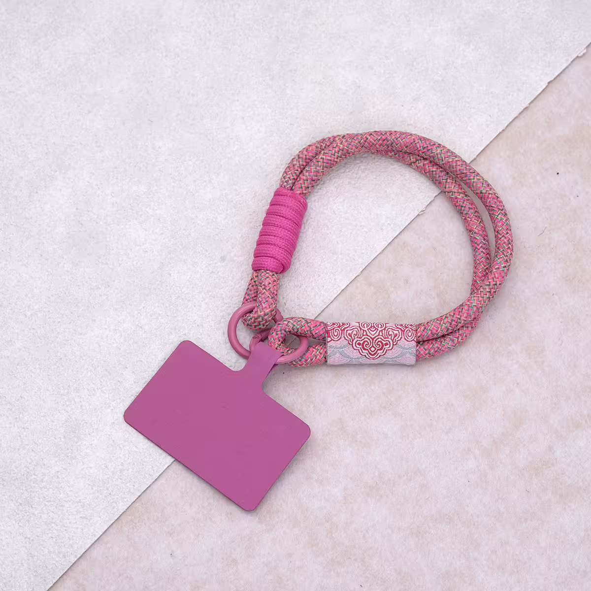 雙線古風祥雲&times;手機腕帶掛繩&times;桃紅-第1張