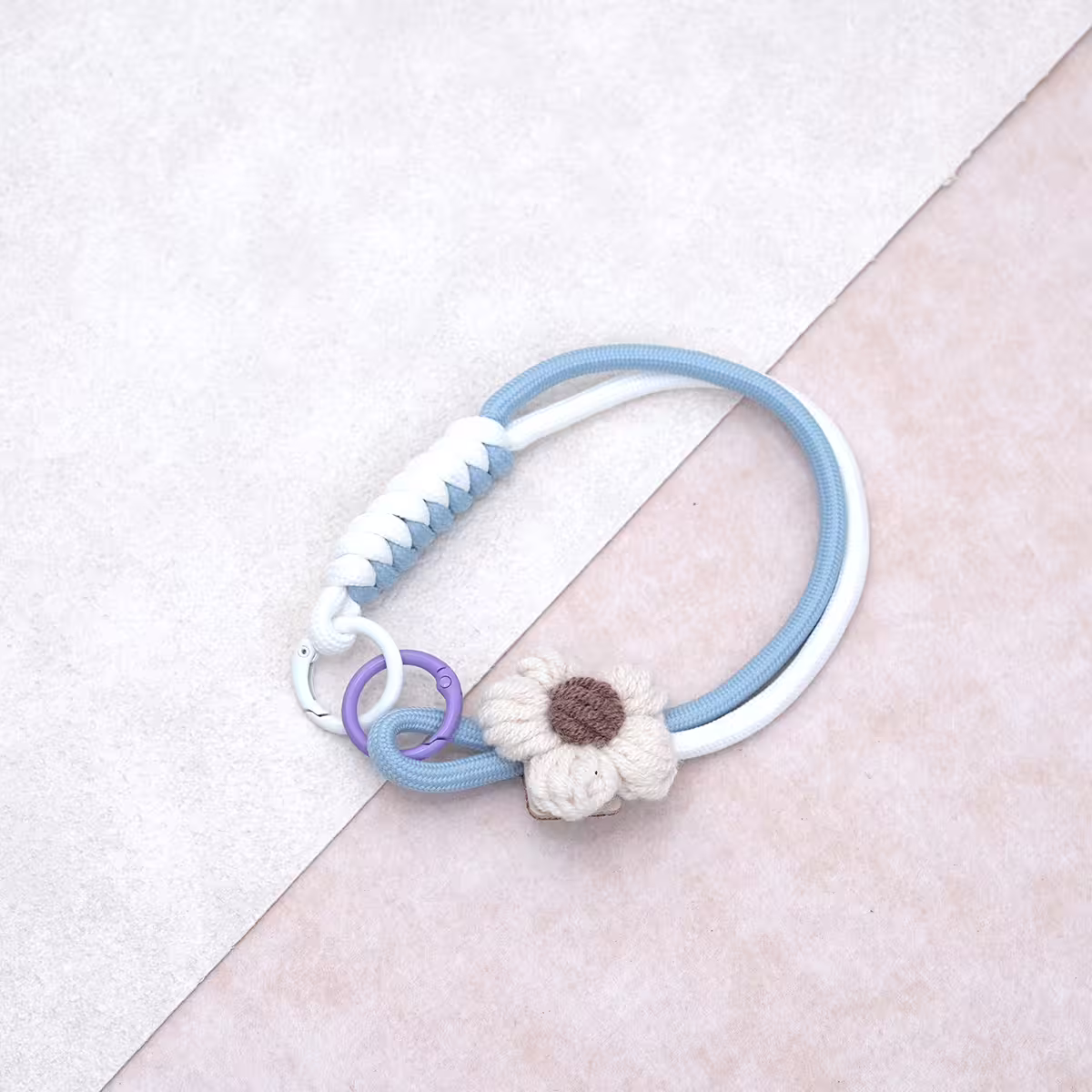 布藝小花朵&times;手機腕帶掛繩&times;藍色-第3張