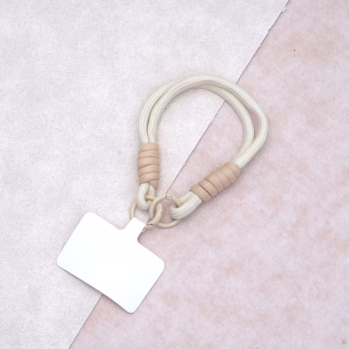 雙線素繩&times;手機腕帶掛繩&times;米白-第1張