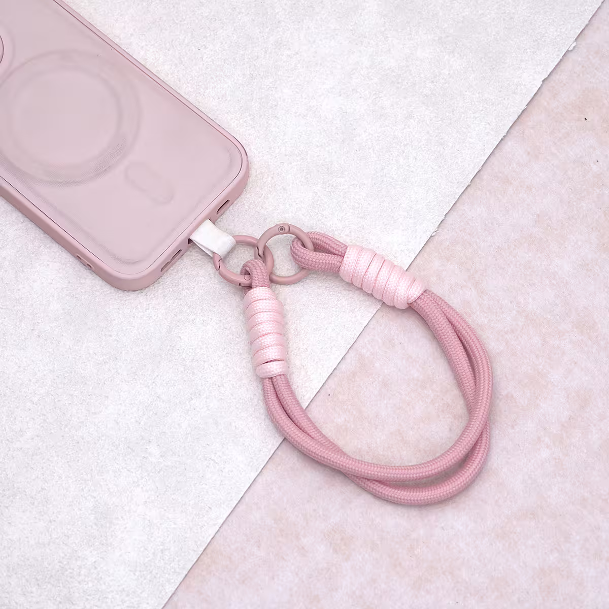 雙線素繩&times;手機腕帶掛繩&times;粉紅-第2張