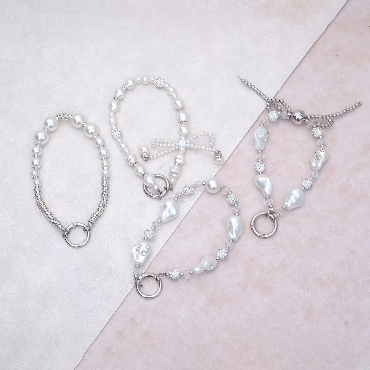 香巴拉球珍珠蝴蝶結&times;手機腕帶掛繩-第6張