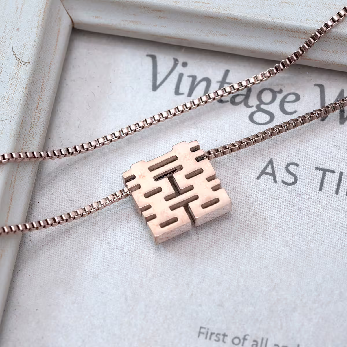 316鋼飾&times;雙囍&times;項鍊&times;玫瑰金-第5張