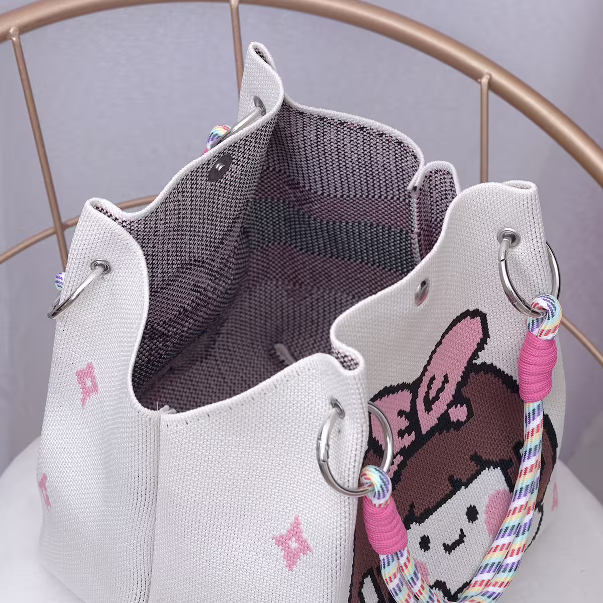 可愛女孩&times;針織手提袋-第4張