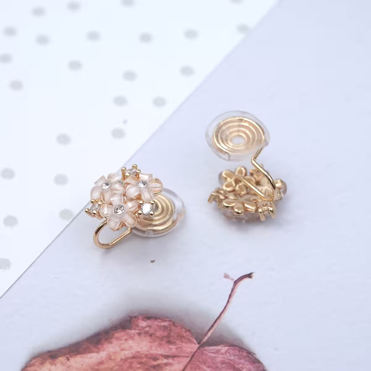 花簇&times;蚊香盤U型耳夾-第3張