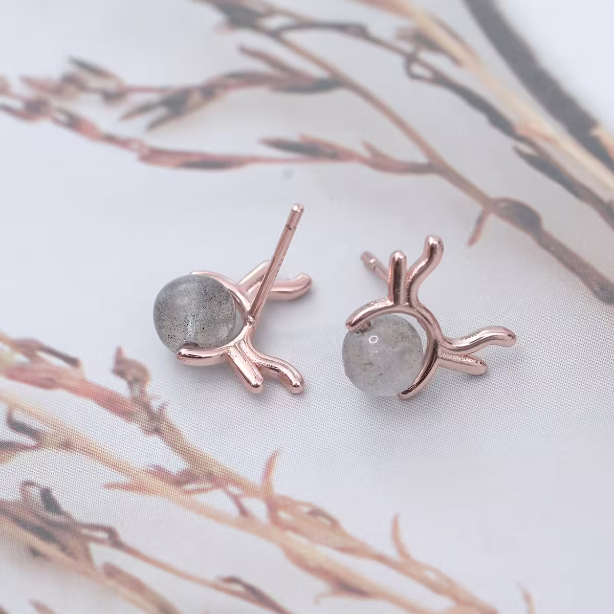 小鹿灰晶&times;耳環-第3張