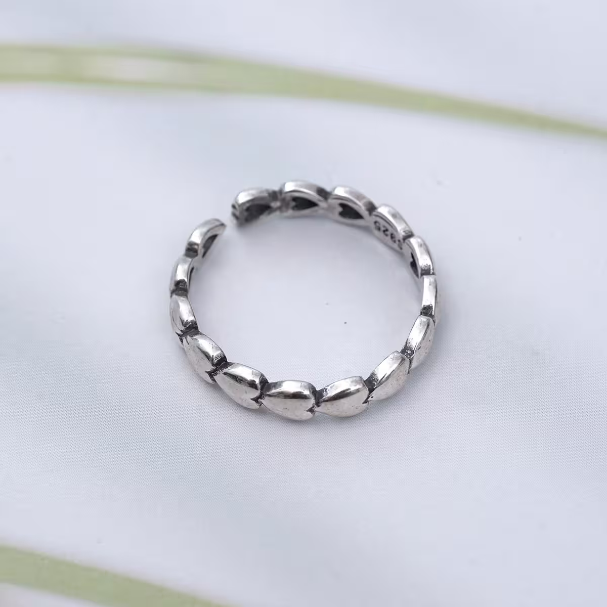 925銀飾&times;復古疊加愛心&times;開口戒指-第5張