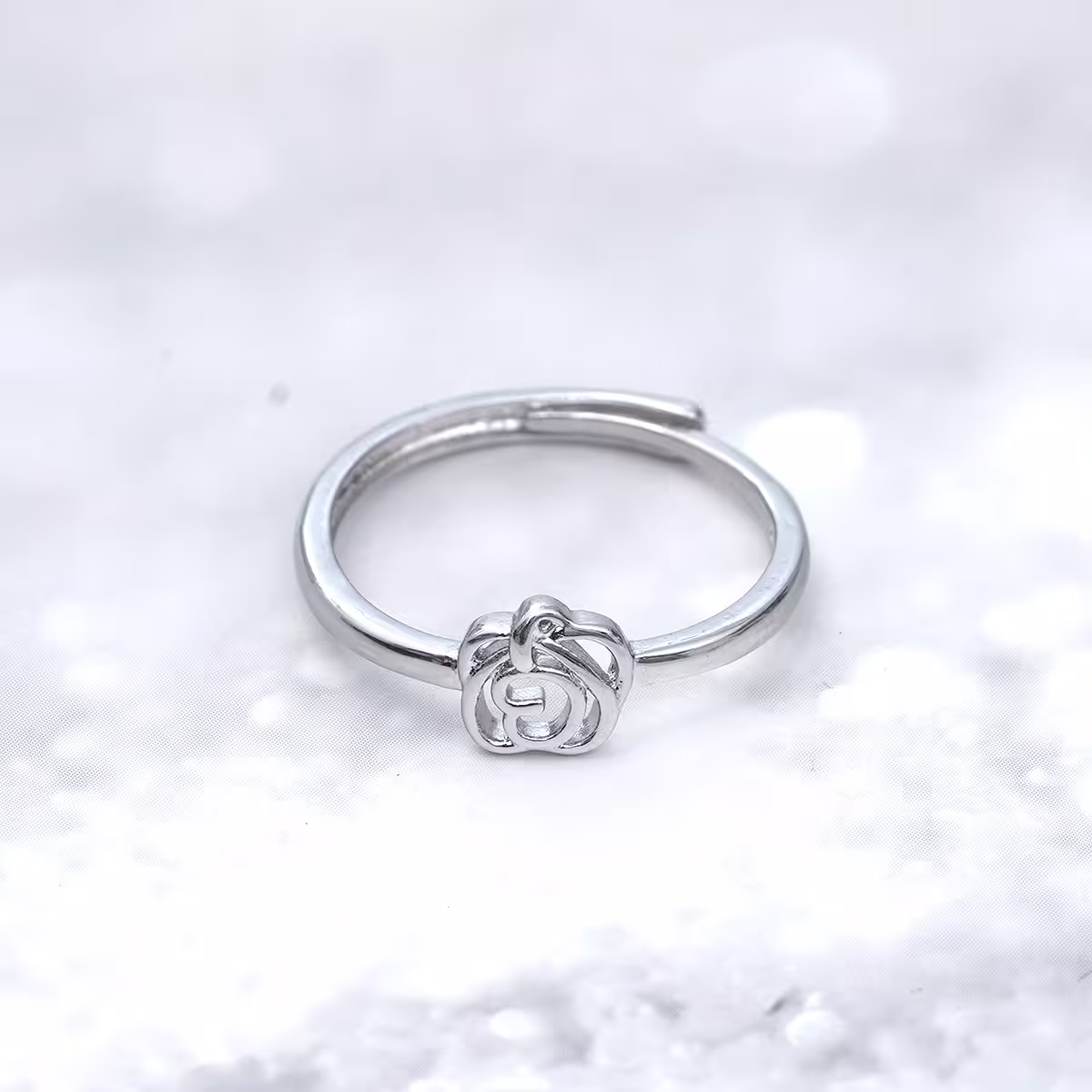 925銀飾&times;鏤空山茶花&times;開口戒指-第4張