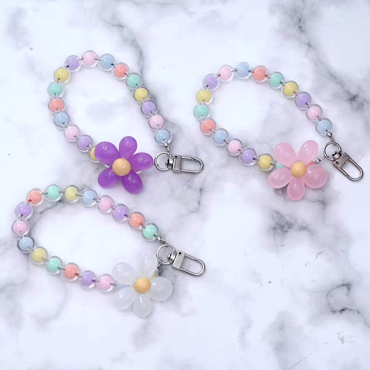 果凍小花朵&times;手機手提吊飾掛繩&times;彩色粉花-第6張