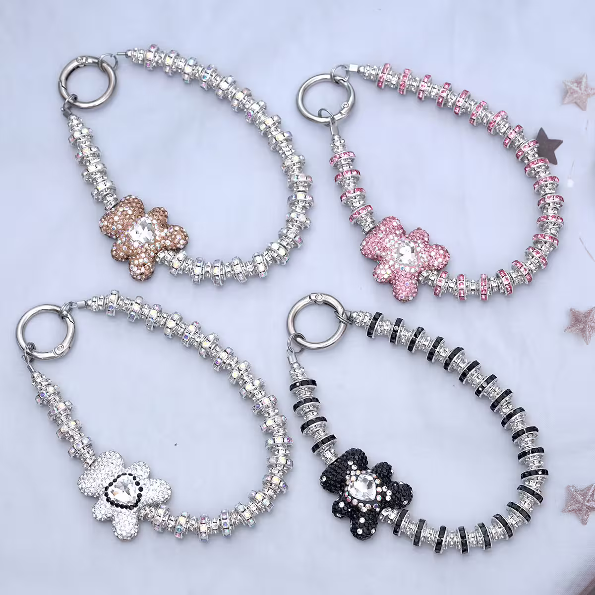 輕奢小熊晶鑽&times;手機腕帶掛繩&times;黑色-第5張