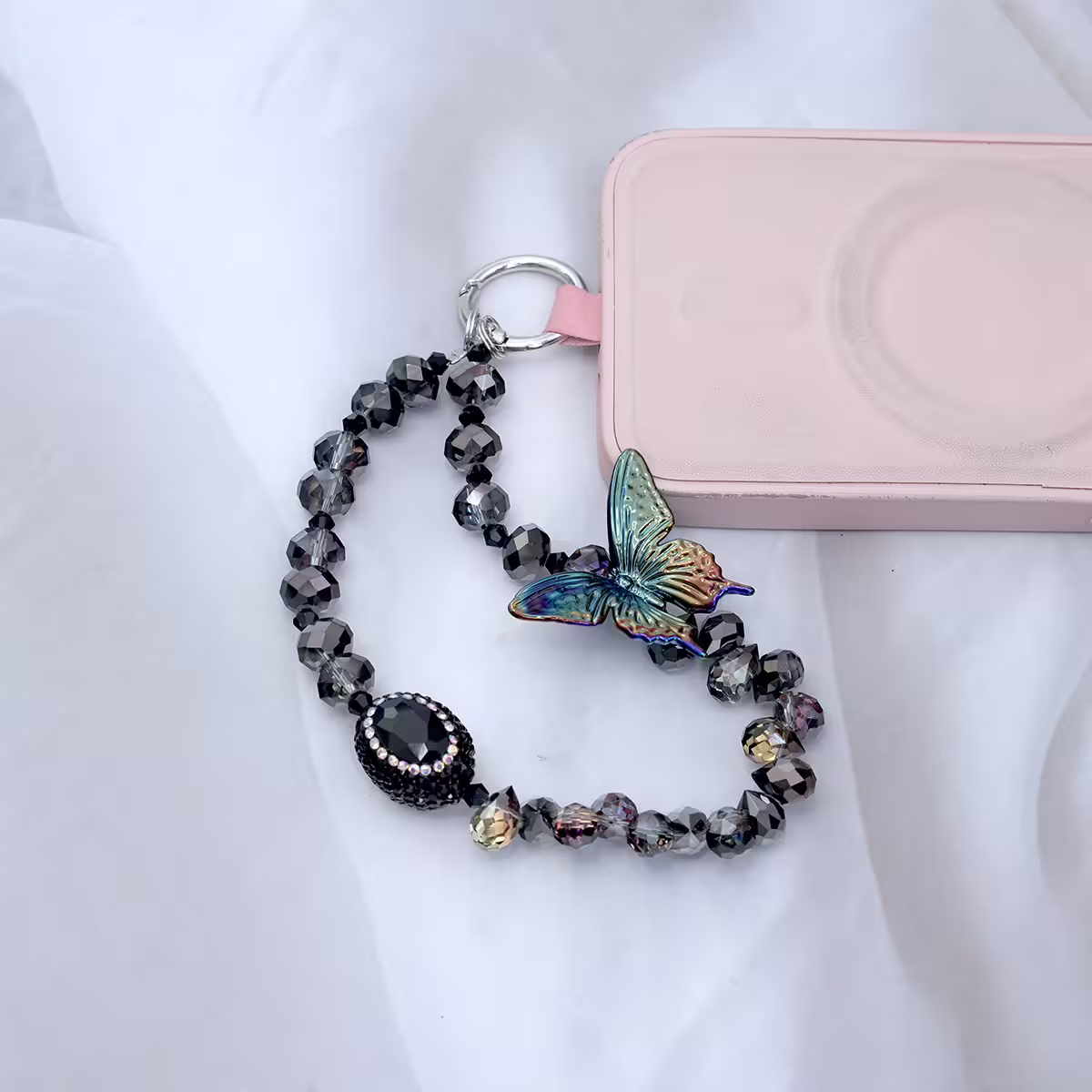 彩黑的璀璨蝴蝶&times;手機腕帶掛繩-第3張